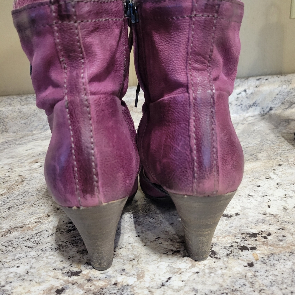 EUC Vintage A.S.98 AIRSTEP Women's PLUM Retro Ankle Boots 38 - Picture 8 of 10